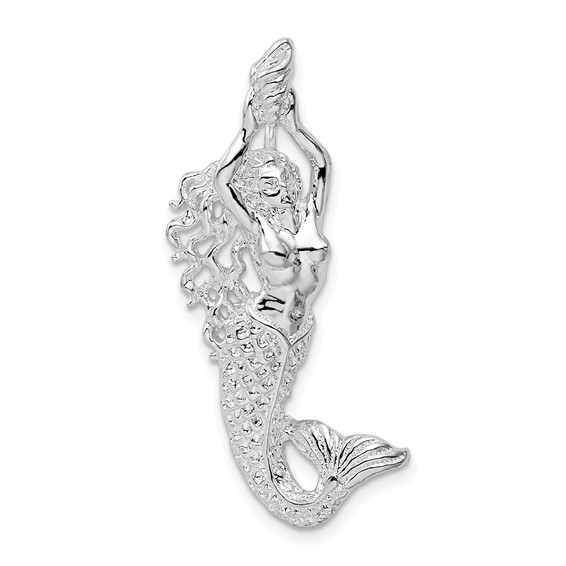 Sterling Silver Mermaid Pendant 1in