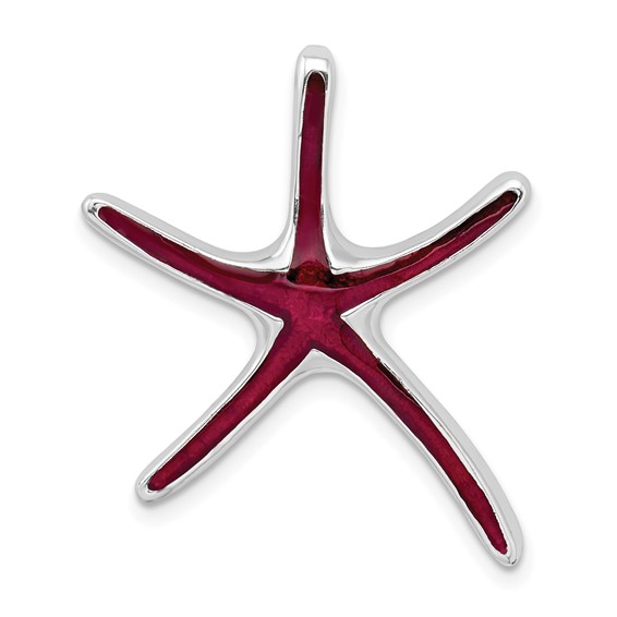 Sterling Silver 1 1/8in Starfish Pendant with Enamel