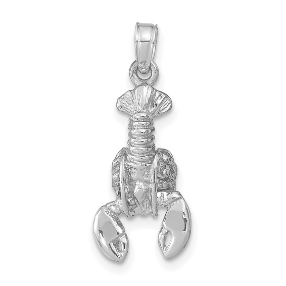 14kt White Gold 3/4in Moveable Lobster Pendant