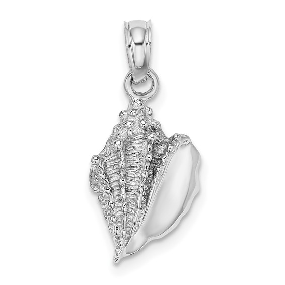 14kt White Gold 5/8in Conch Shell Pendant