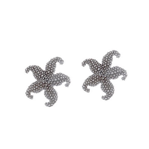 14k White Gold Small Starfish Earrings