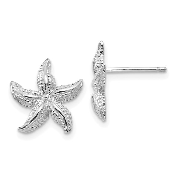 14kt White Gold 1/2in Starfish Post Earrings