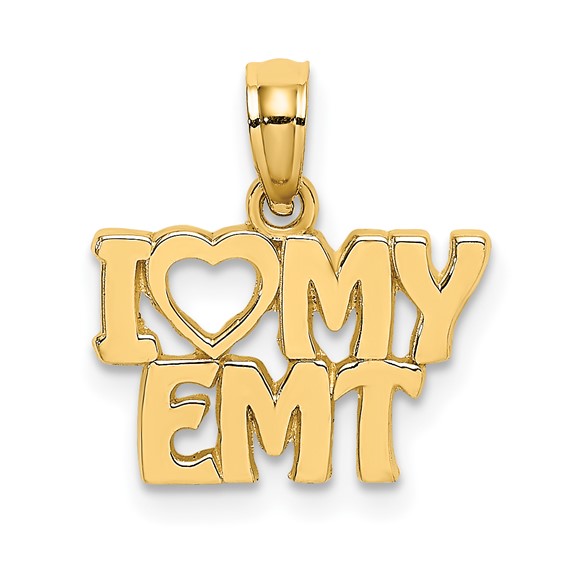 14k Yellow Gold I Love My EMT Pendant