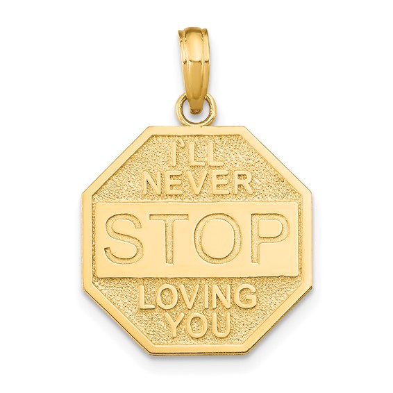 14k Yellow Gold I'll Never Stop Loving You Pendant