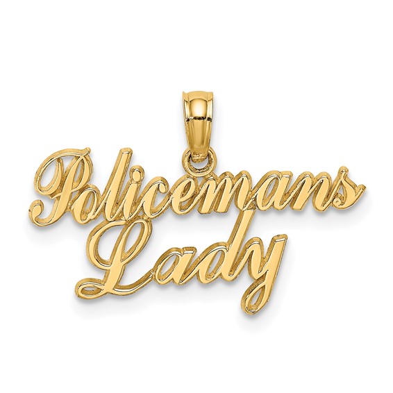 14k Yellow Gold Policeman's Lady Pendant