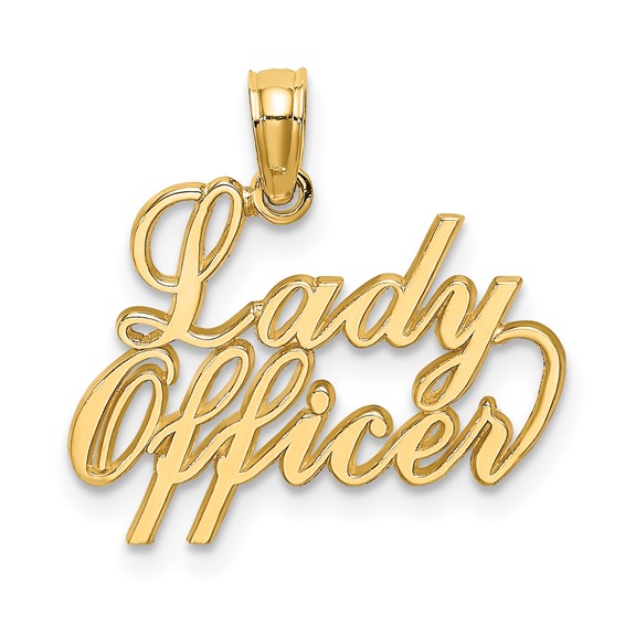 14k Yellow Gold Lady Officer Pendant