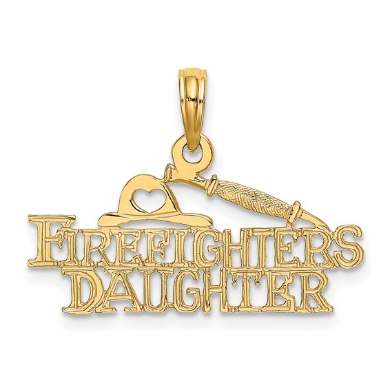 14k Yellow Gold Firefighter's Daughter Pendant