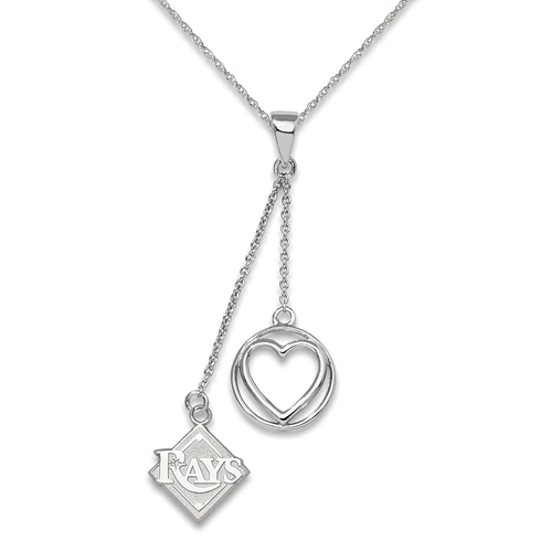 Sterling Silver Tampa Bay Rays Beloved Heart Necklace