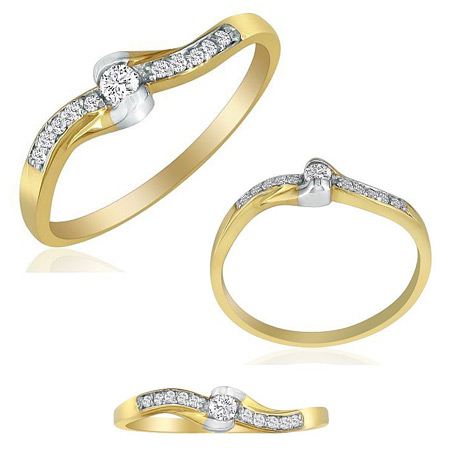 Solid and Fancy 11 Diamond Promise Ring 10k Yellow Gold
