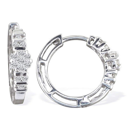 1/4ct Huggy Style Diamond Earrings - 14k White Gold