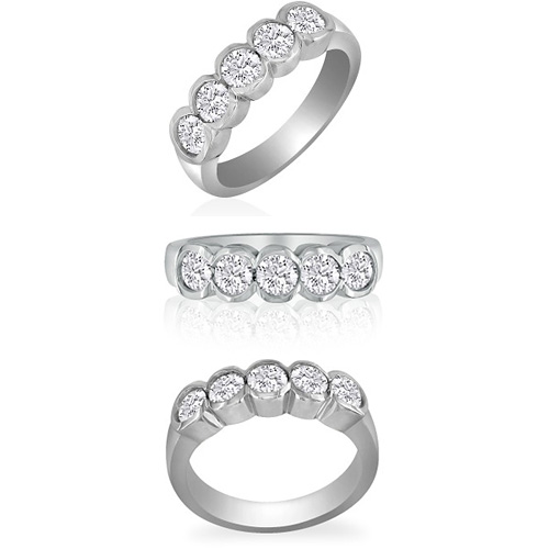 1 1/4 CT TW Five-Stone Diamond Ring