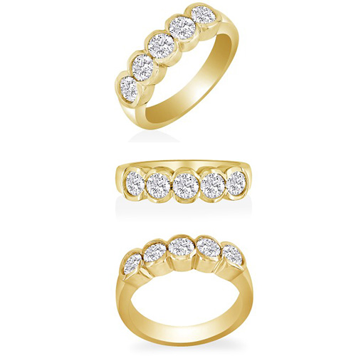 1 1/4 CT TW Five-Stone Diamond Ring