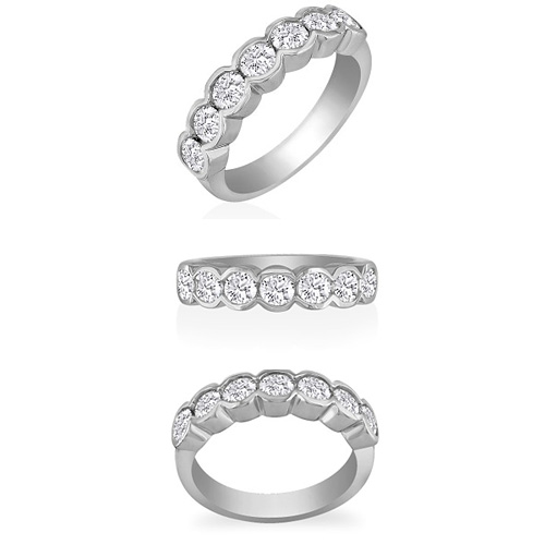 1 1/2 CT TW Seven-Stone Diamond Ring