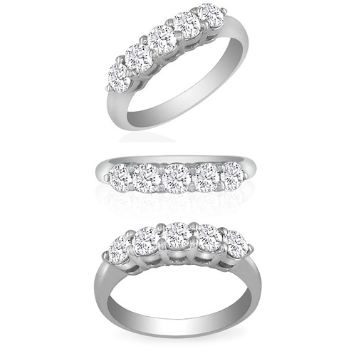 1 1/4 CT TW Five-Stone Diamond Ring