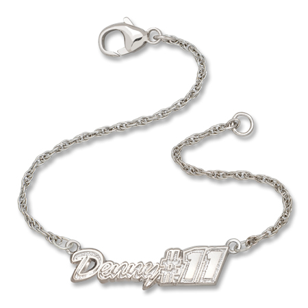 Sterling Silver 7in Denny Hamlin Script Bracelet