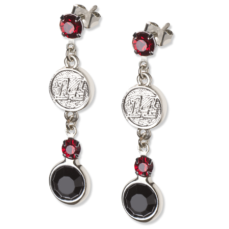 Tony Stewart Crystal Logo Earrings