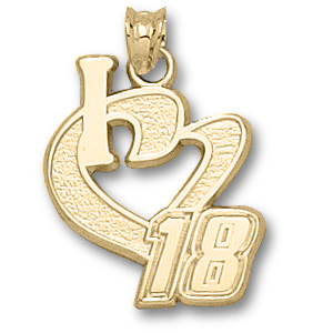 14kt Yellow Gold 3/4in I Love Kyle Busch #18 Pendant