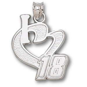 Sterling Silver 3/4in I Love Kyle Busch #18 Pendant
