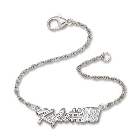 Sterling Silver 7in Kyle Busch Script Bracelet