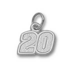Tony Stewart No. 20 5/16in Sterling Silver Pendant