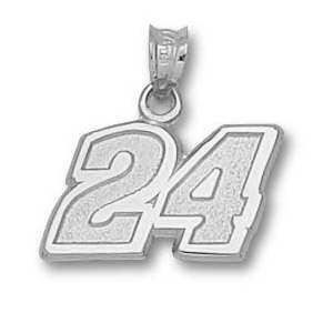 Jeff Gordon No. 24 7/16in Sterling Silver Pendant