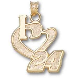 I Love No. 24 Pendant 1/2in 14k Yellow Gold