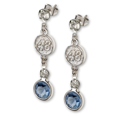 Jimmie Johnson Crystal Logo Earrings