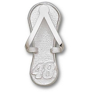 Jimmie Johnson Flip Flop 1in Sterling Silver Pendant