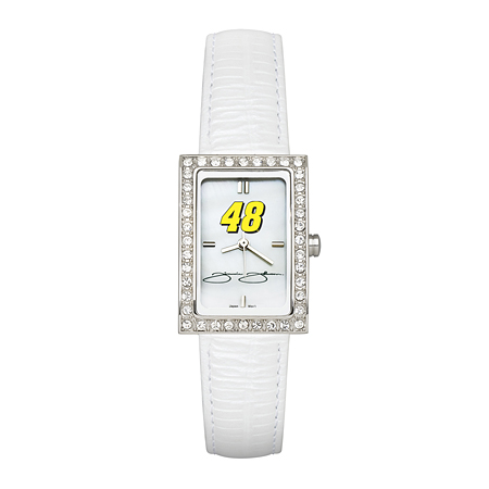 Jimmie Johnson Ladies Allure Watch White Leather Strap