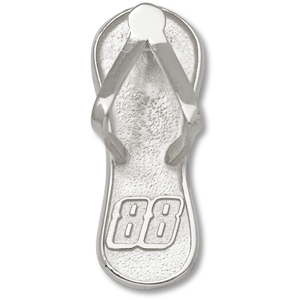 Sterling Silver 1in Dale Earnhardt Jr. #88 Flip Flop Pendant