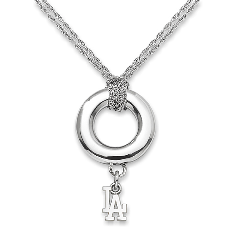 Sterling Silver 16in Los Angeles Dodgers Halo Necklace