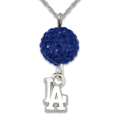 Sterling Silver Los Angeles Dodgers Crystal Ovation Necklace