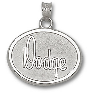 Script Dodge Oval 5/8 inch Sterling Silver Pendant