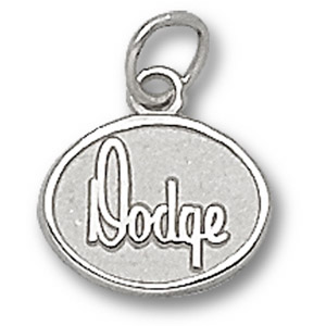 Script Dodge Oval 3/8 inch Sterling Silver Pendant