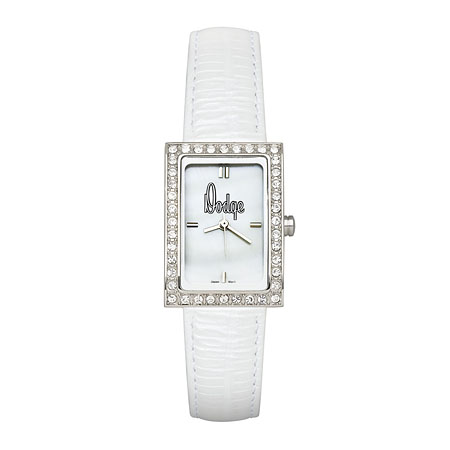 Vintage Dodge Ladies Allure Watch White Leather Strap