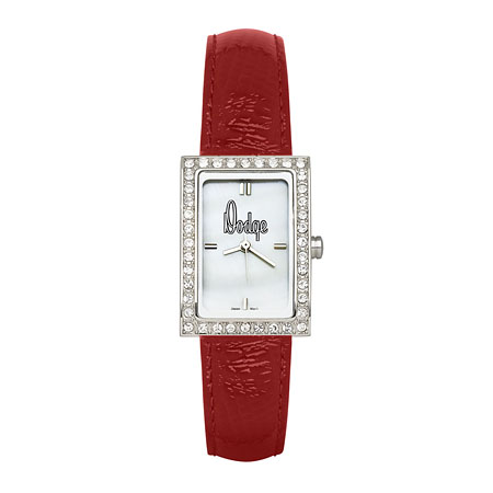 Vintage Dodge University Ladies Allure Watch Red Leather Strap
