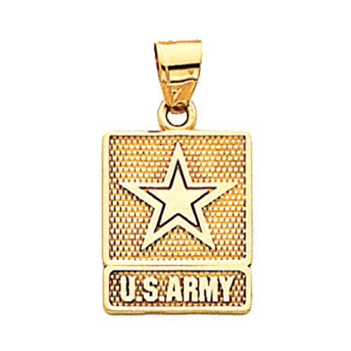 14k Yellow Gold 3/4in U.S. Army Logo Pendant