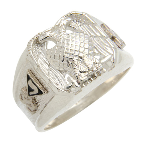 Sterling Silver Jumbo Scottish Rite Ring with Wide Shank