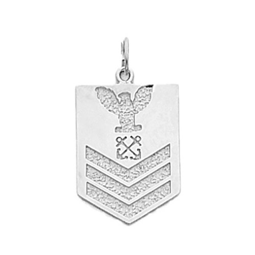 Sterling Silver US Navy Petty Officer First Class Pendant 7/8in