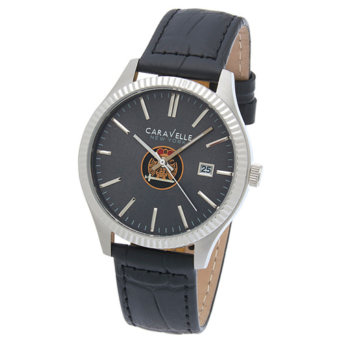 41mm Caravelle Scottish Rite Watch with Black Leather Strap
