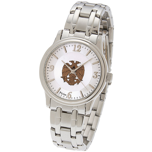 38mm Bulova Scottish Rite Eagle Watch with Sport Steel Bracelet
