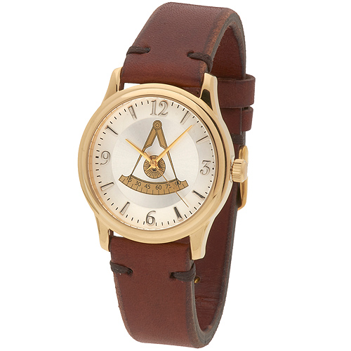 Bulova Scottish Gold-tone Past Master Watch Vintage Leather Strap