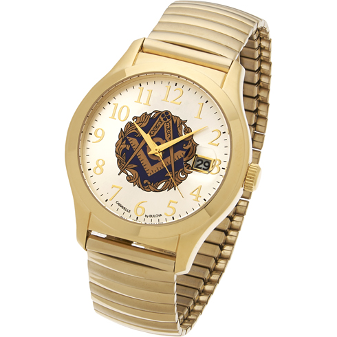 Caravelle by Bulova Masonic Gold-Tone Watch