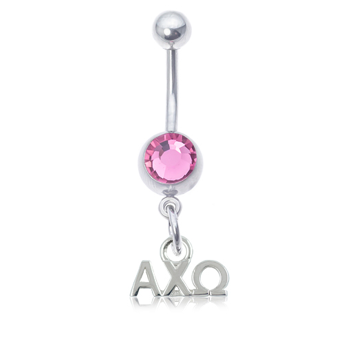 Alpha Chi Omega Pink Belly Button Ring