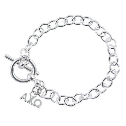 Sterling Silver Alpha Chi Omega Link Bracelet