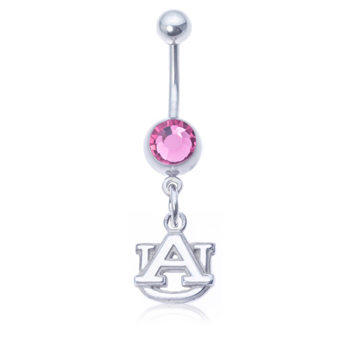 Auburn Tigers Pink Belly Button Ring