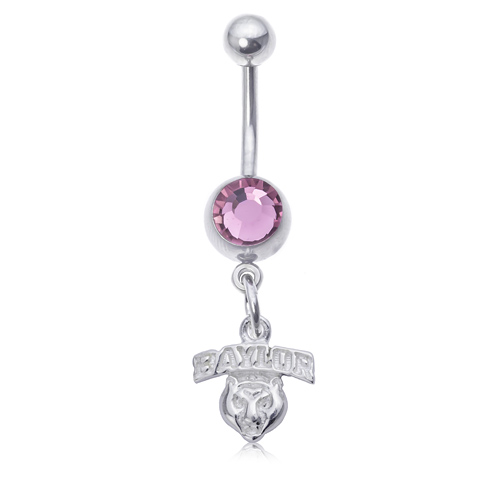 Baylor University Pink Belly Button Ring