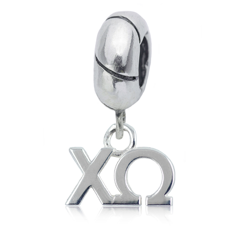 Sterling Silver Chi Omega Charm Bead