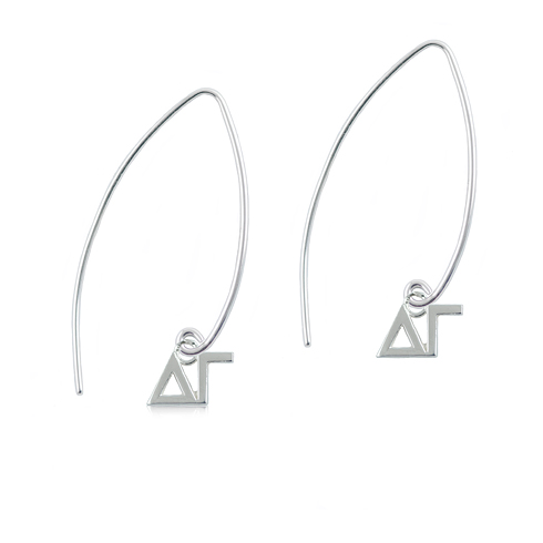 Sterling Silver Delta Gamma Long Earrings