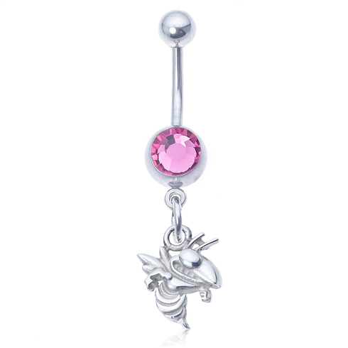 Georgia Tech Pink Belly Button Ring
